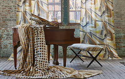 Strike a creative chord and ignite inspiration within a space. A harmony of bold geometric designs and joyful colorways, Rhapsody is a new collection of prints, embroideries, weaves and wallpapers that capture a spirited, modern mood. 